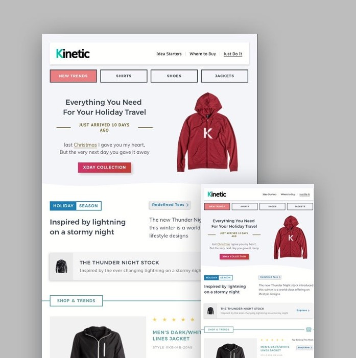 Example of Mailchimp email newsletter template.