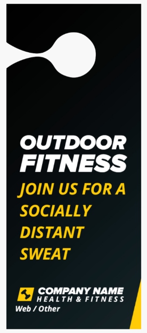 Example of door hanger for outdoor fitness campaign.