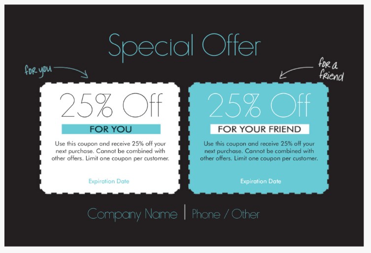Vistaprint direct mail postcards with special offers.
