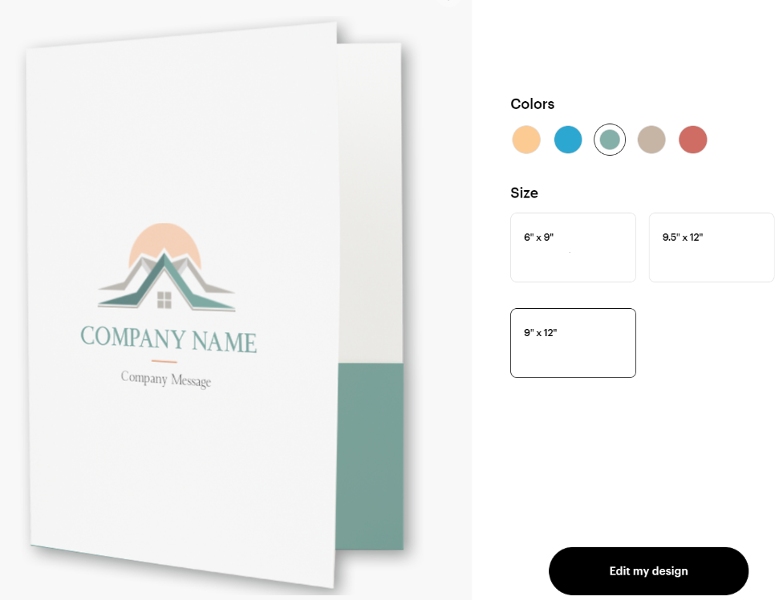 Vistaprint easy to customize presentation folders templates.