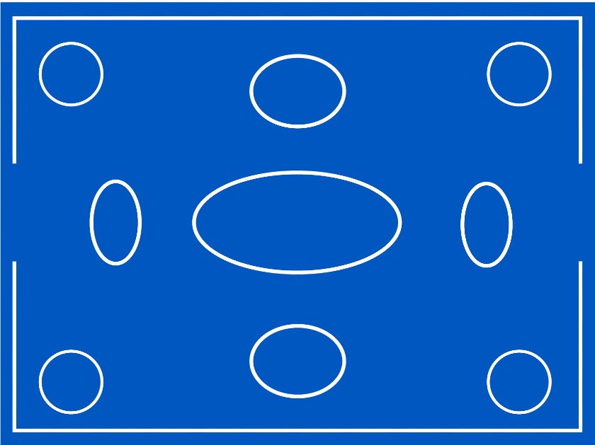 A graphic of an angular floor plan.