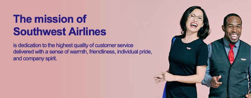 Screenshot van Southwest Airlines Mission Statement