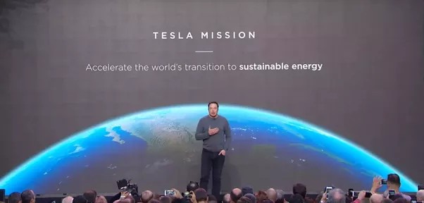  Captura de pantalla de la Declaración de misión de Tesla