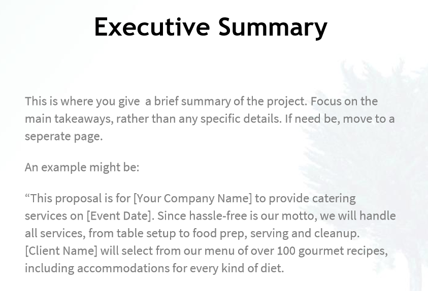 Project proposal report example