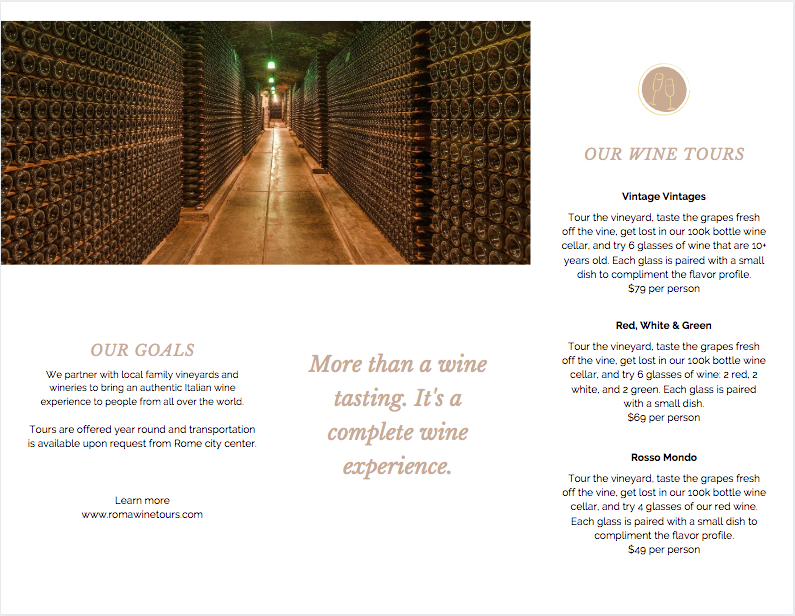 Canva - Esempio di brochure lato vino 2