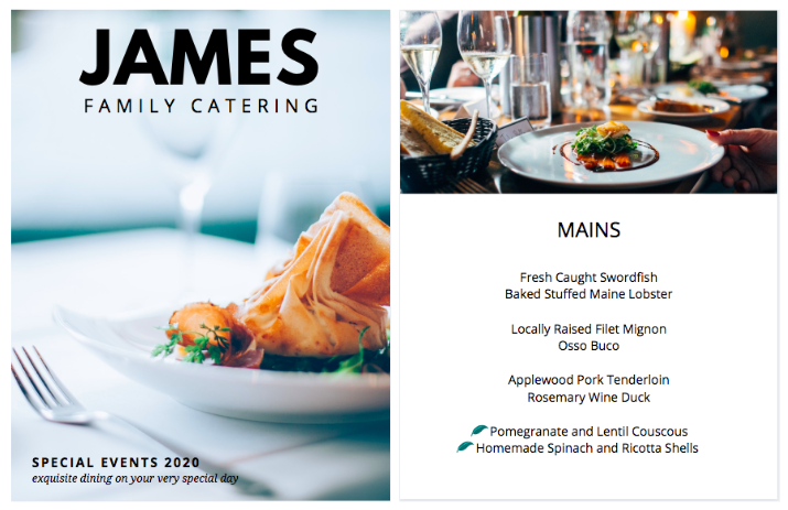 Canva - Esempio di opuscolo di catering