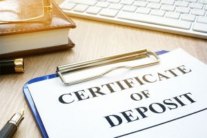 form with written word certificate of deposit