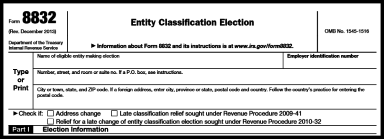 Irs Form 8832 Instructions Faqs