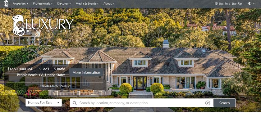 Luxury real estate website