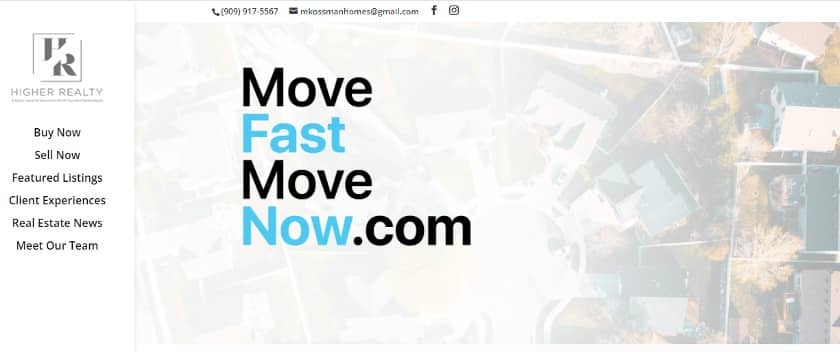 move fast move now real estate website