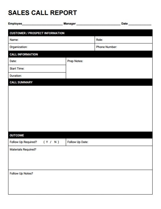 Sales Call Report Template Excel Printable Word Searc vrogue.co