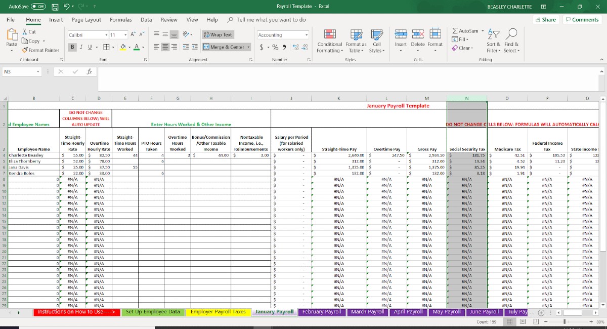 Excel Payroll Template Free from fitsmallbusiness.com