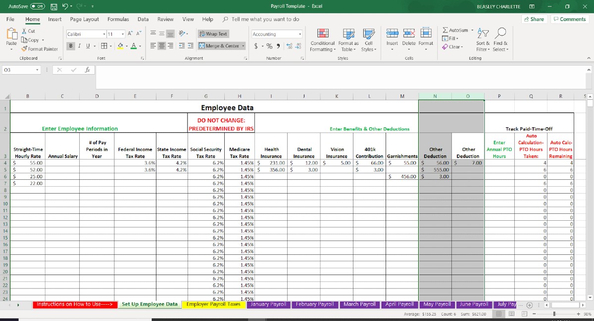 Payroll Template Excel Free Download Philippines - Printable Templates