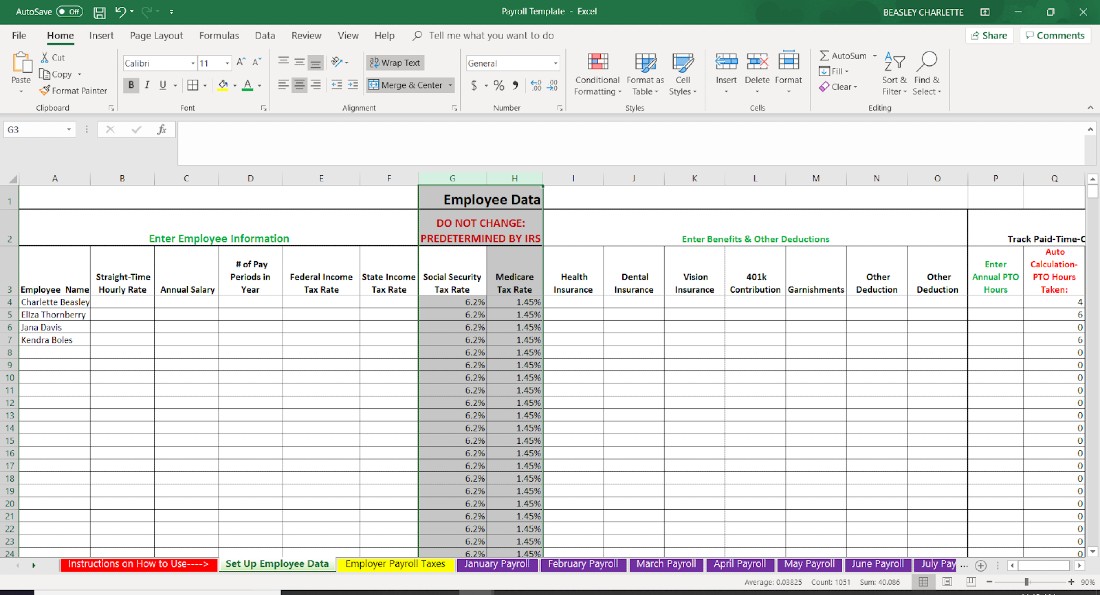 Payroll Tracking Template from fitsmallbusiness.com