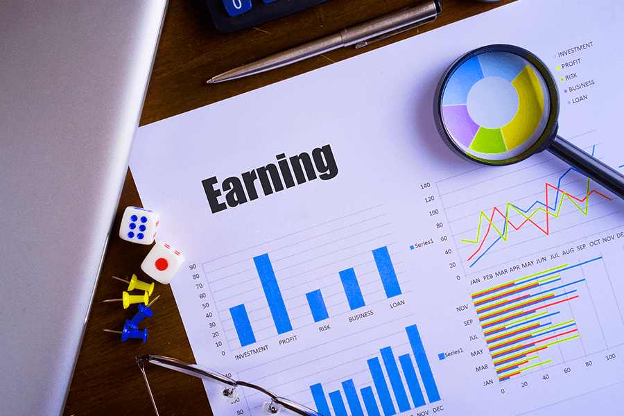 chart and data for earning