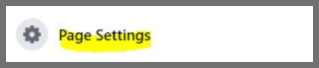 Facebook page settings