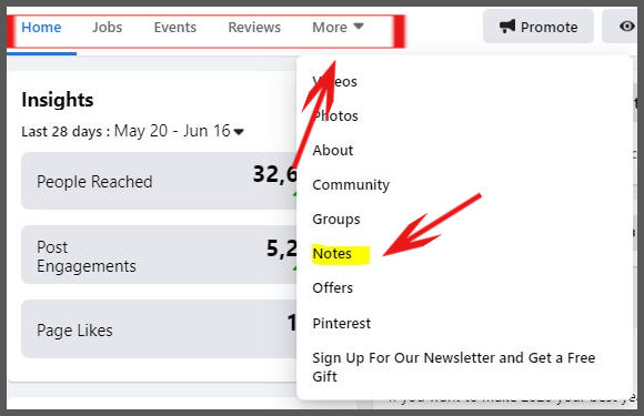 how to create a facebook notes page