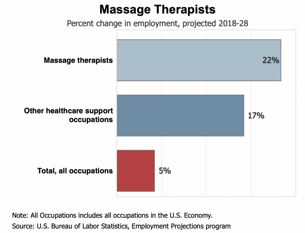 Massage Therapists Percent Change in Employment