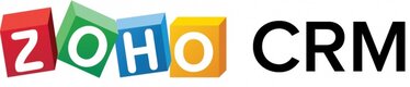Zoho CRM logo that links to the Zoho CRM homepage in a new tab.