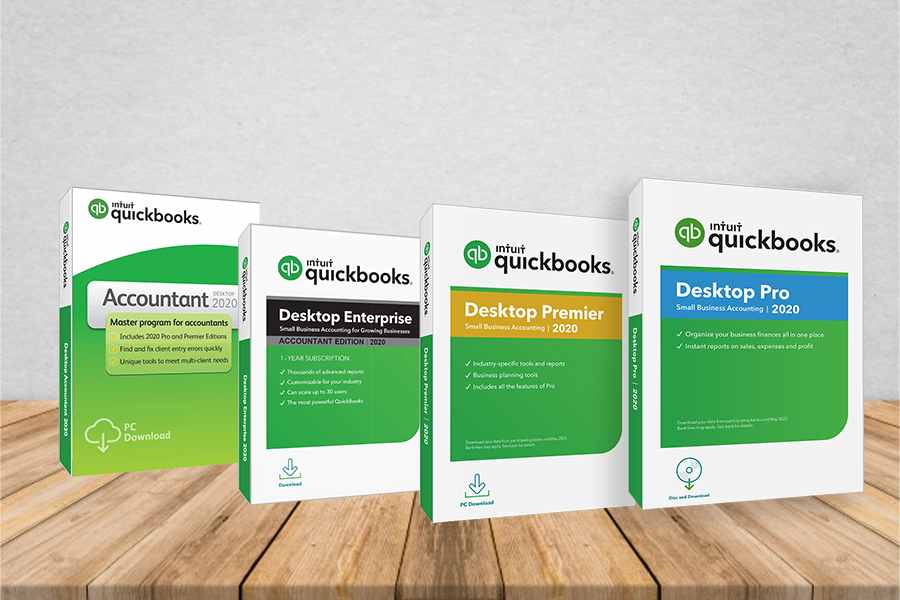 Four different product of QuickBooks Desktop software.