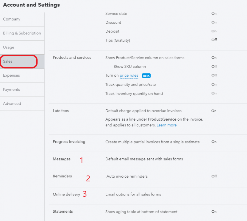 How to Set Up Messages in QuickBooks Online