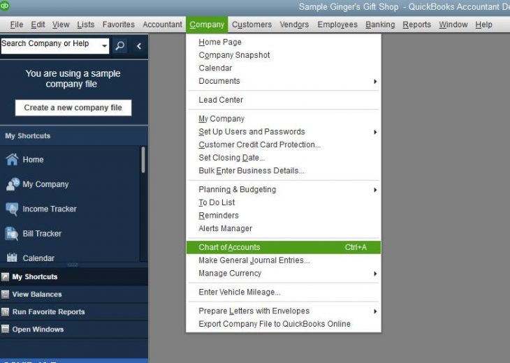 export chart of accounts from quickbooks for mac to import to a new quickbooks