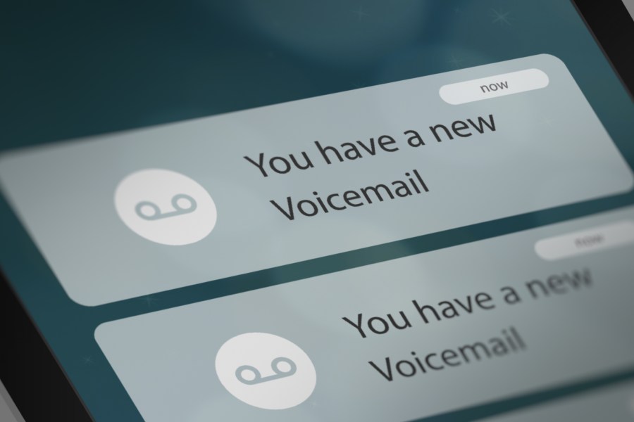 Voicemail notifications on mobile screen.
