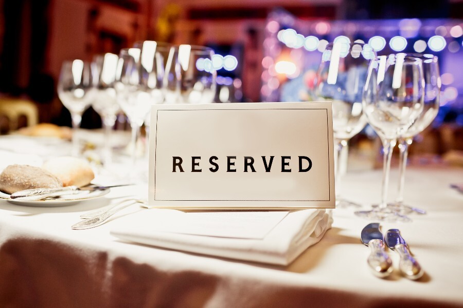 Showing a reserved table.
