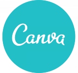 Canva logo that links to Canva homepage in a new tab.