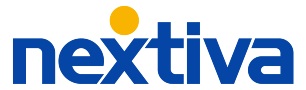 Nextiva logo that links to the Nextiva homepage in a new tab.