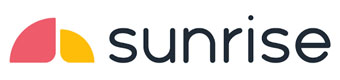 Sunrise logo that links to the Sunrise homepage in a new tab.
