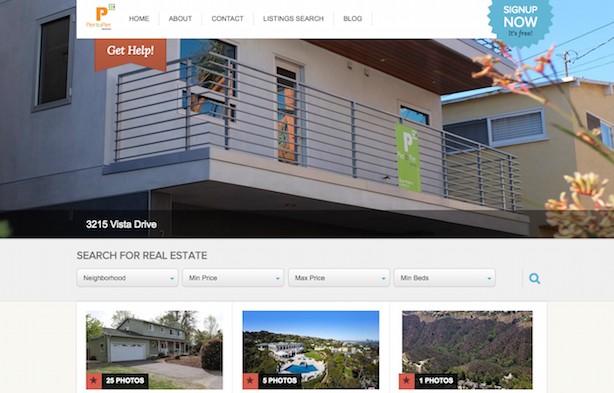 Placester's example of real estate website.