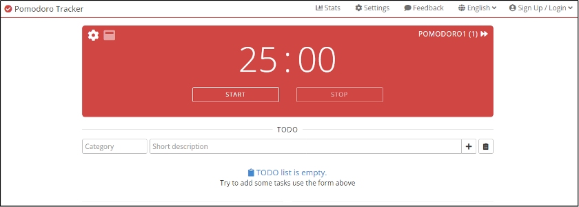 Start timing yourself and tracking your tasks using Pomodoro tracker.