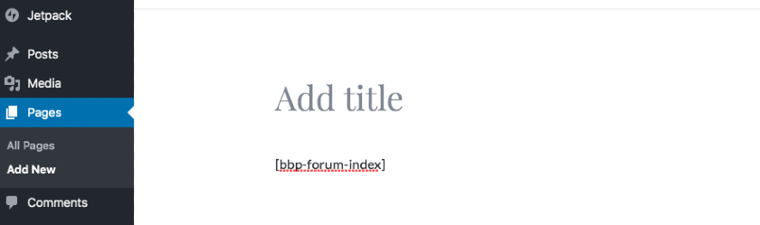 Snelcode bbPress toevoegen om forumpagina te maken
