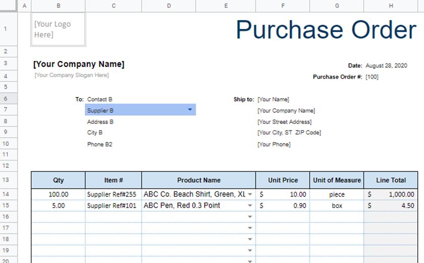 Purchase Order Template