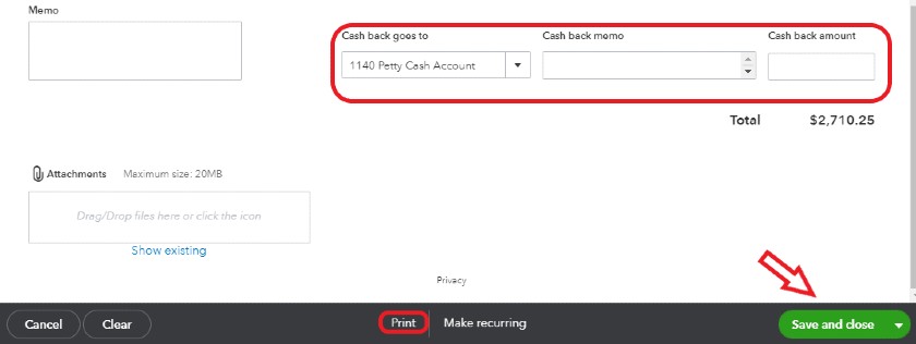 Record cash bank from a bank deposit in QuickBooks Online
