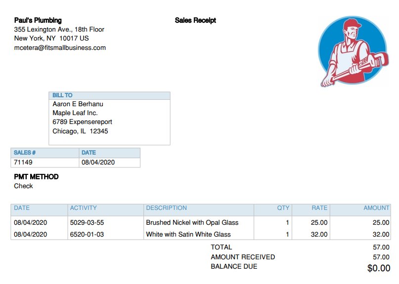 quickbooks sales receipt vs received payment