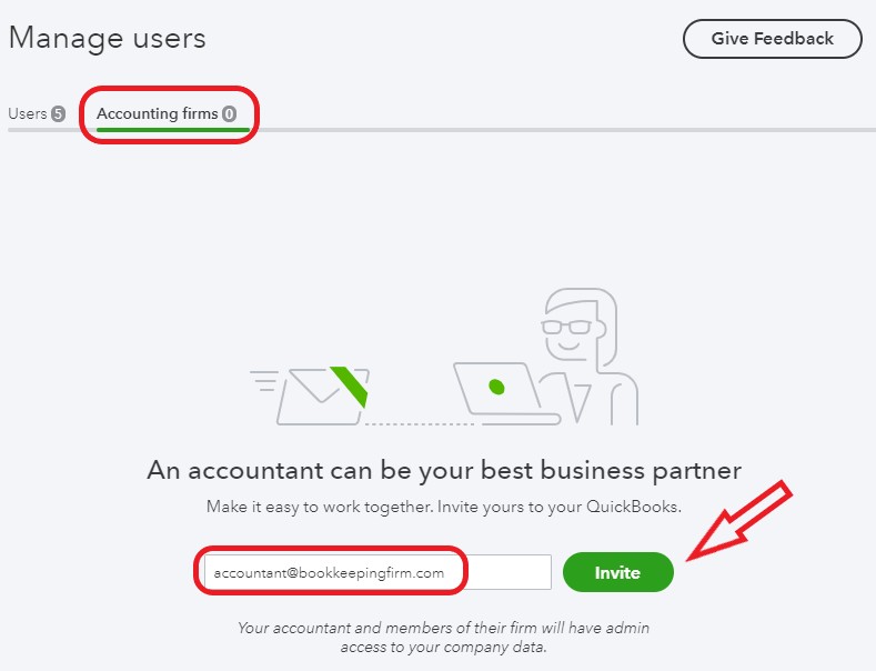 Invite an accountant in QuickBooks Online