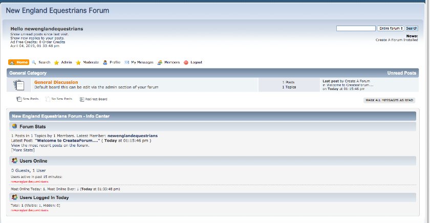 New England Equestrians Forum erstellt mit Create a Forum