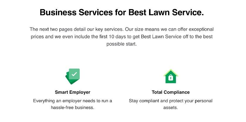 Screenshot of Business Services for Best Lawn Service