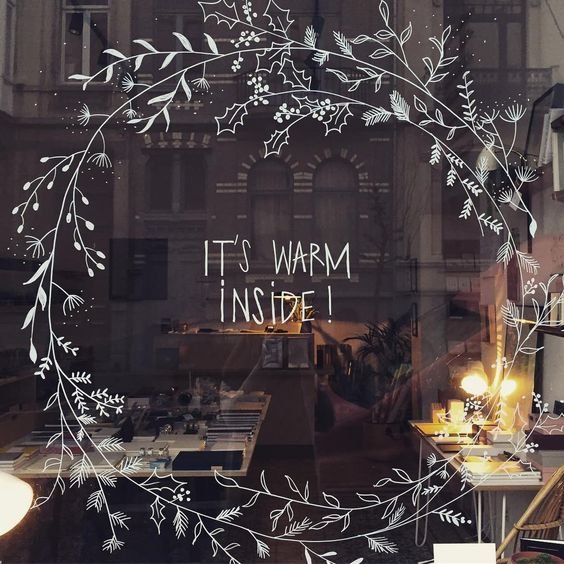 Chalk Paint Christmas Window Display