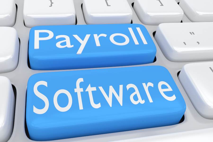 Payroll software keyboard keys.