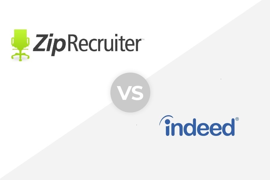 ZipRecruiter vs Indeed logo.