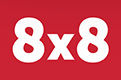 8x8 logo that links to the 8x8 homepage in a new tab.