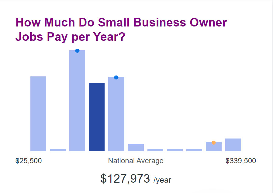 Bar graph of average small business owner salary.