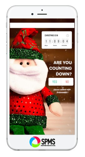 Screenshot of Christmas Countdown Display on Mobile