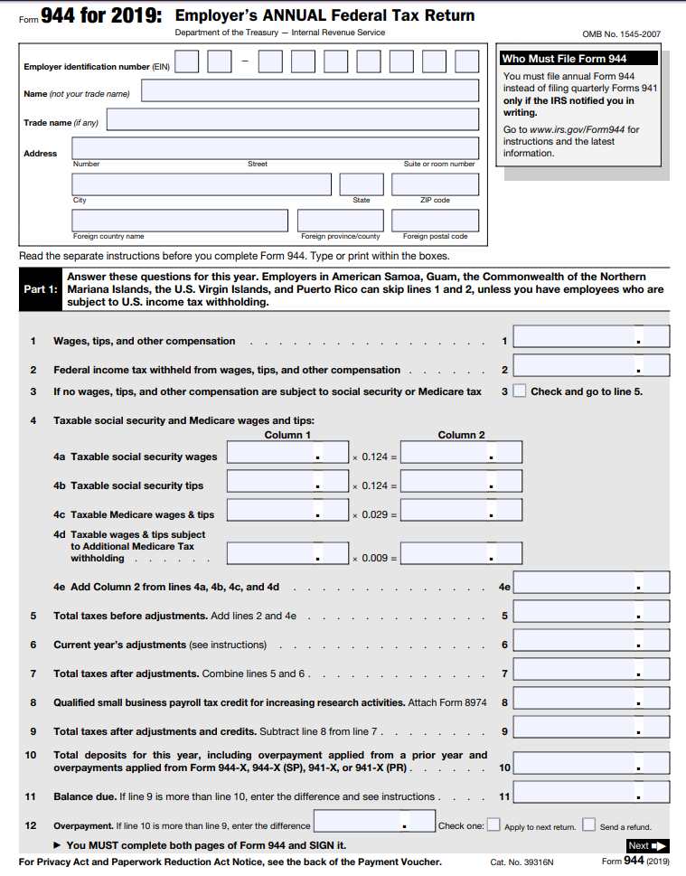 What Is Form 944? Plus Instructions