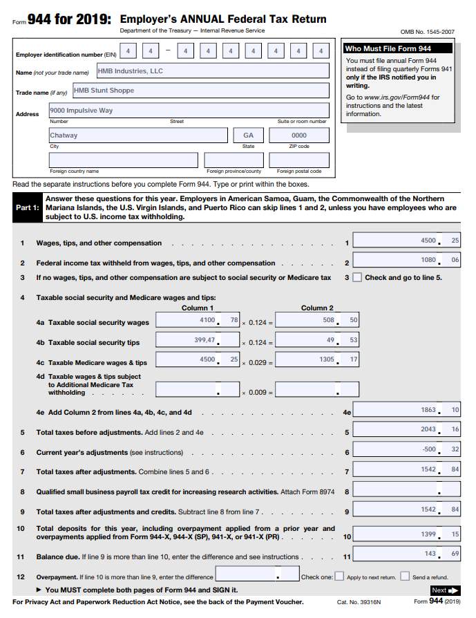 What Is Form 944? Plus Instructions