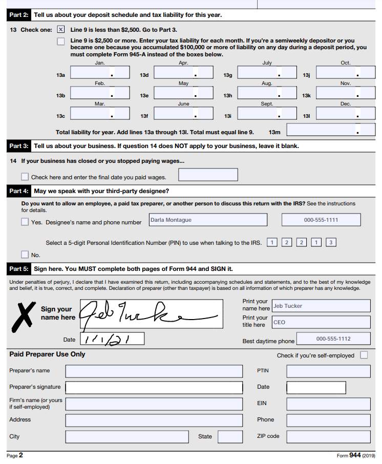 What Is Form 944 Plus Instructions 3757