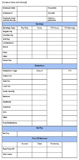 Free Pay Stub Template Tips Laws On What To Include